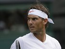 Rafael Nadal v osmifinále Wimbledonu.