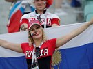 Ruská fanynka se pipravuje na duel s Chorvatskem ve tvrtfinále svtového...