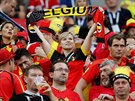 Fanouci Belgie ped tvrtfinálovým duelem mistrovství svta proti Brazílii.