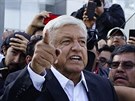 Prezidentský kandidát a favorit Andres Manuel Lopez Obrador (1. července 2018)