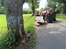 Nsledky nehody na silnici II/446 v blzkosti Starho Msta pod Snnkem....