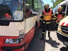 V Letanech narazila dodvka do autobusu MHD (3.7.2018)