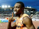 Noah Lyles z USA si na mítinku v Lausanne dobhl pro triumf na trati 200 metr.