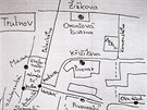 Mapa stezky Ferdinanda Vaka v Trutnov