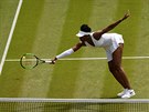 Marná snaha. Americká tenistka Venus Williamsová se natahuje po míku ve druhém...