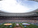 LUNIKI. Pohled na slavný stadion ped startem osmifinále Rusko vs. panlsko.