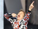 Mick Jagger na koncertu Rolling Stones v praských Letanech 4. ervence 2018