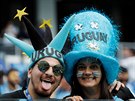 Uruguaytí fanouci se tí na tvrtfinále mistrovství svta proti Francii.