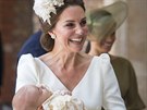 Vévodkyn Kate a princ Louis na ktinách (Londýn, 9. ervence 2018)