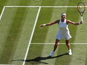 Petra Kvitov v prvnm kole Wimbledonu.