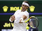 Rafael Nadal v osmifinále Wimbledon.