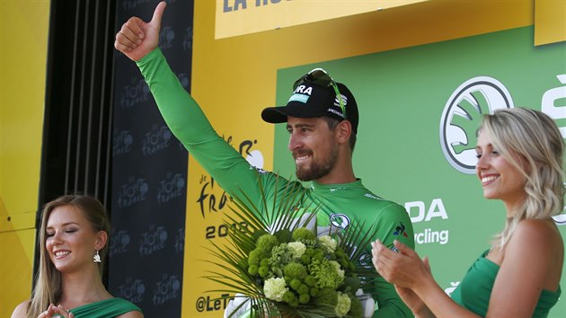Slovensk cyklista Peter Sagan vyhrl tak zelen trikot pro nejlepho sprintera po dojet 2. etapy Tour de France.