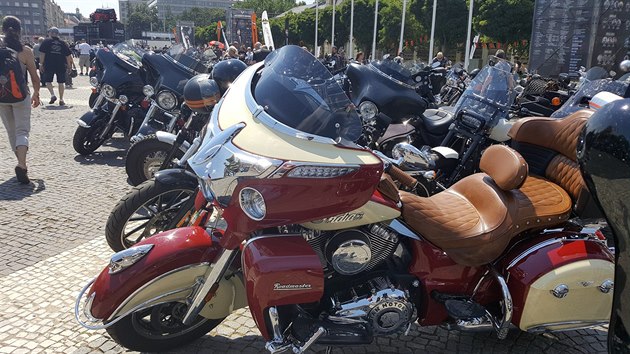 Oslavy 115. vro znaky motocykl Harley-Davidson, 5. ervence 2018 na holeovickm Vstaviti v Praze
