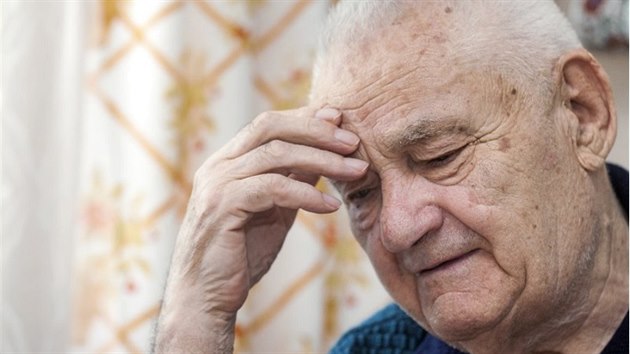 František Cvoliga (93 let), jeden z posledních veteránů druhé světové války v Olomouckém kraji. (květen 2018)