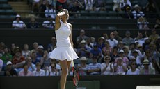 Petra Kvitová koní ve Wimbledonu u v prvním kole.