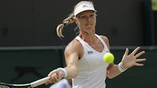 Kiki Bertensová v osmifinále Wimbledonu.