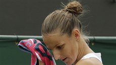 Česká tenistka Karolína Plíšková v osmifinále Wimbledonu.