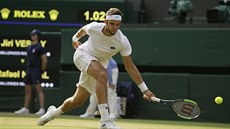 Český tenista Jiří Veselý v osmifinále Wimbledonu.