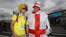 Fanoušci Kolumbie a Anglie před vzájemným střetnutím v osmifinále světového...