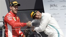 Vítz Velké ceny Británie formule 1 nmecký závodník Sebastian Vettel (v...
