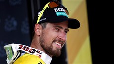 Peter Sagan se usmívá po vít�zství v druhé etap� Tour de France.