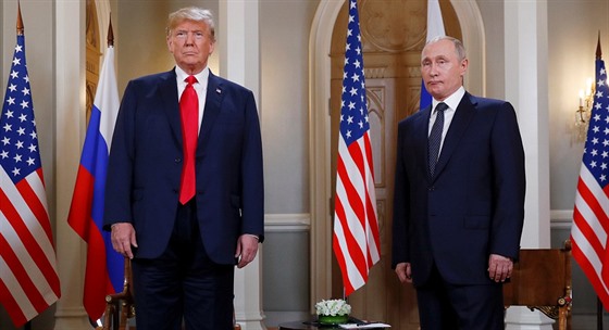 Donald Trump a Vladimir Putin bhem setkání v Helsinkách (16. ervence 2018)