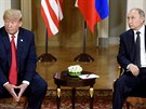 Donald Trump a Vladimir Putin během setkání v Helsinkách (16. července 2018).