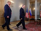 Donald Trump a Vladimir Putin během setkání v Helsinkách (16. července 2018)