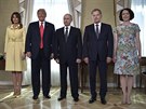 Zleva: Melania Trumpová, Donald Trump, Vladimir Putin, finský prezident Sauli...