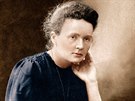 Dobový portrét Marie Curie s vlastnoruním podpisem