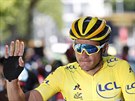 Greg van Avermaet ve lutém dresu pro lídra Tour de France.