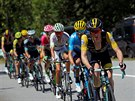 Steven Kruijswijk v ele skupiny uprchlíky bhem 12. etapy Tour de France.