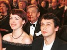 Tatiana Vilhelmová a Pavel Lika pi pedávání cen eský lev (4. bezna 2000)