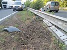 Nsledky nehody na dlnici D35 za Olomouc ve smru na Mohelnici. (16. ervence...