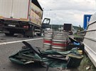 Nehoda t kamion na Praskm okruhu zkomplikovala dopravu (12.7.2018)