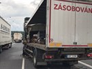Nehoda t kamion na Praskm okruhu zkomplikovala dopravu (12.7.2018)