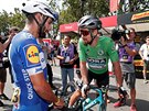 MAJITEL ZELENÉHO A VYZYVATEL. Slovenský cyklista Peter Sagan (v zeleném trikotu...