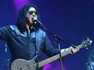 Zp�vák a baskytarista kapely Kiss Gene Simmons 15. �ervence 2018 na festivalu...