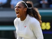 Američanka Serena Williamsová se raduje během wimbledonského finále.