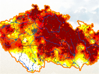 Intenzita sucha v České republice (8. července 2018).
