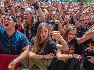 Fanoušci na metalovém festivalu Masters of Rock 2018 ve Vizovicích.