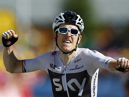 Geraint Thomas slav triumf v jedenct etap Tour de France.