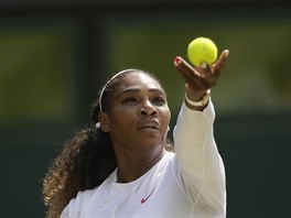 Na servisu. Amerianka Serena Williamsov naszela v semifinle tenisovho...