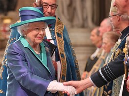 Královna Alžběta II. ve Westminsterském opatství na bohoslužbě k 100. výročí...