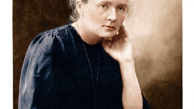 Dobový portrét Marie Curie s vlastnoručním podpisem