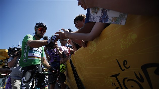 Slovensk cyklista Peter Sagan ped startem pt etapy Tour de France.