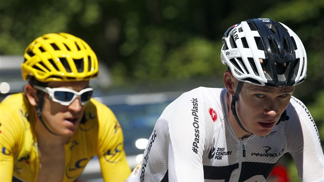 Chris Froome (vpedu) a Geraint Thomas na Tour de France.