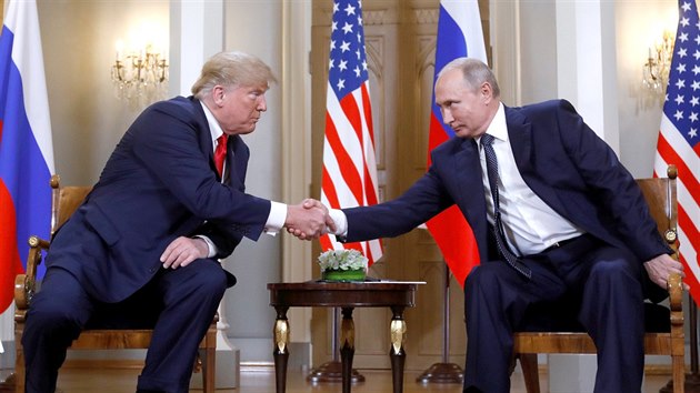 Americk� prezident Donald Trump a rusk� prezident Vladimir Putin na summitu v Helsink�ch (16. �ervence 2018)