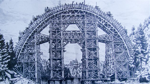 Návštěvníci výstavy si prohlédnou, jak vypadala stavba mostu přes Lužnici.