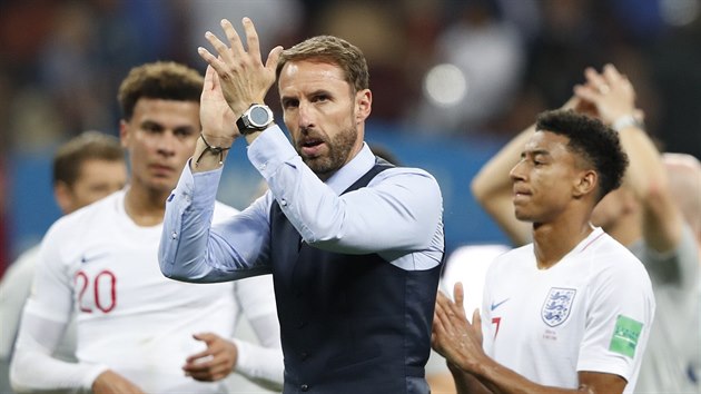 Trenr anglickch fotbalist Gareth Southgate po vyazen v semifinle mistrovstv svta.